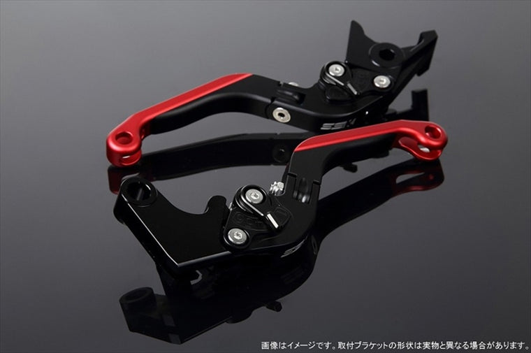 エスエスケイ スピードラ｜アジャストレバー 可倒延長式 Mブラック/Mブラック/MレッドGSX-R1000 07-08｜LVGM049BK-BKRD