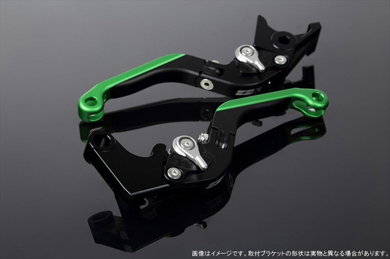 エスエスケイ スピードラ｜アジャストレバー 可倒延長式 Mブラック/Mシルバー/MグリーンGSX-R1000 07-08｜LVGM049BK-SRGN