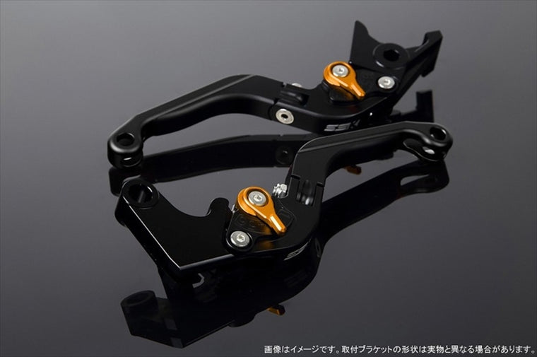 エスエスケイ スピードラ｜アジャストレバー 可倒延長式 Mブラック/Mゴールド/MブラックGSX-R1000 07-08｜LVGM049BK-GDBK