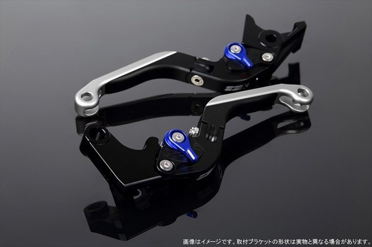 エスエスケイ スピードラ｜アジャストレバー 可倒延長式 Mブラック/Mブルー/MシルバーGSX-R1000 07-08｜LVGM049BK-BESR