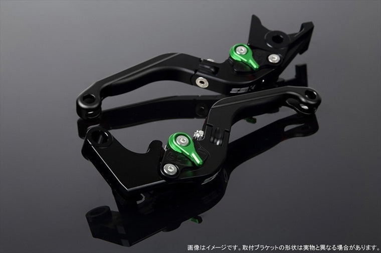 エスエスケイ スピードラ｜アジャストレバー 可倒延長式 Mブラック/Mグリーン/MブラックGSX-R1000 07-08｜LVGM049BK-GNBK