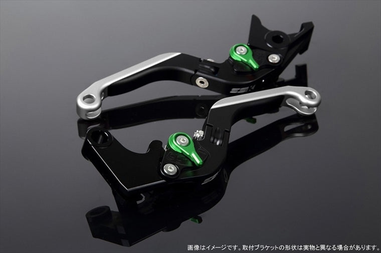 エスエスケイ スピードラ｜アジャストレバー 可倒延長式 Mブラック/Mグリーン/MシルバーGSX-R1000 07-08｜LVGM049BK-GNSR