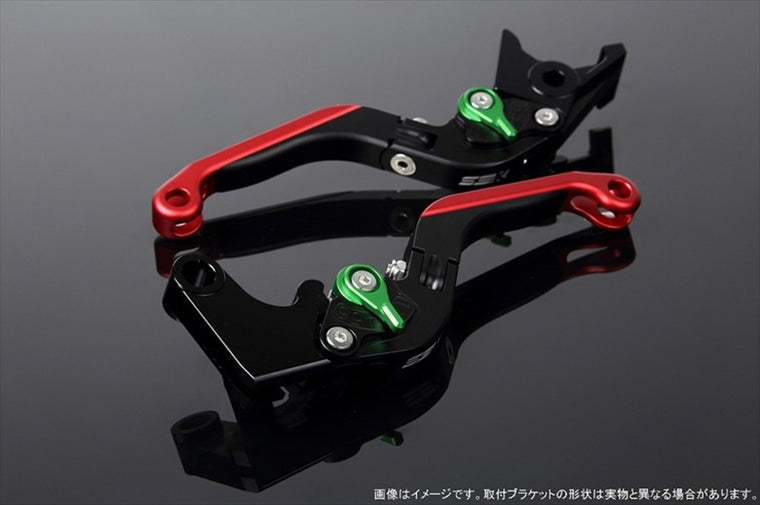 エスエスケイ スピードラ｜アジャストレバー 可倒延長式 Mブラック/Mグリーン/MレッドGSX-R1000 07-08｜LVGM049BK-GNRD