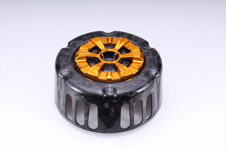 SPEEDRA｜S＆Sステルスエアクリーナー用カバー ドライカーボン カーボンタイプ:フォージドカーボン 艶あり アルミカバーカラー:ゴールド｜CHD0211FGGD