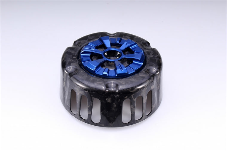 SPEEDRA｜S＆Sステルスエアクリーナー用カバー ドライカーボン カーボンタイプ:フォージドカーボン 艶あり アルミカバーカラー:ブルー｜CHD0211FGBE