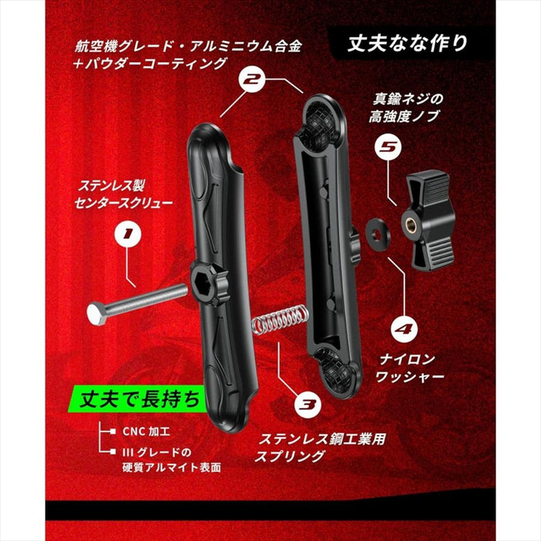 kaedear(カエディア)｜1インチボール用アルミ製中間マウント150mm｜KDR-J102