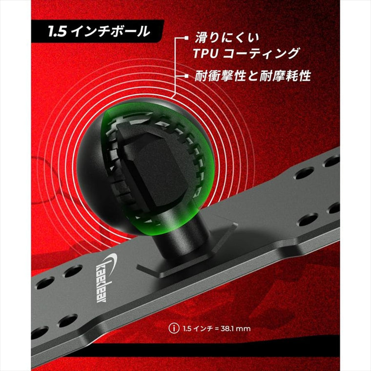 kaedear(カエディア)｜アルミニウム魚探マウント 1.5インチ ｜KDR-R21-15