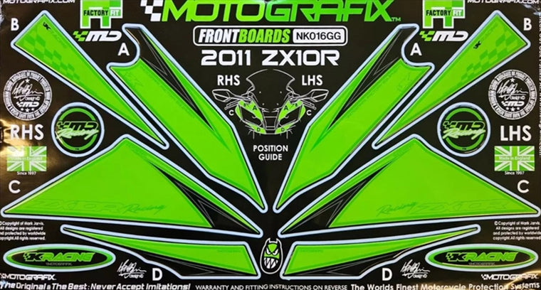 モトグラフィックス｜FRONT BODY PAD ZX-10R NINJA(11-)｜MT-NK016GG