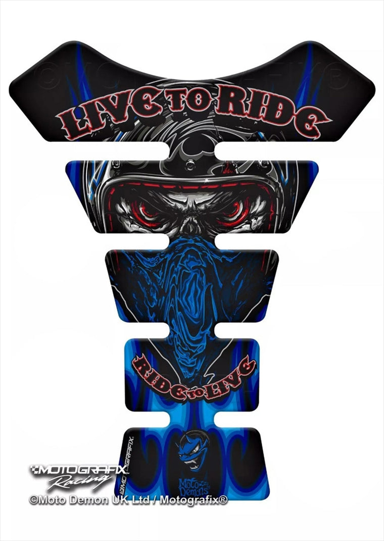 モトグラフィックス｜TANK PAD Street Designs Blue with Grey, Red, Black ＆ Silver｜MT-MDT002B
