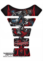 モトグラフィックス｜TANK PAD Street Designs Red with Grey, Blue, Black ＆ Silver｜MT-MDT003R