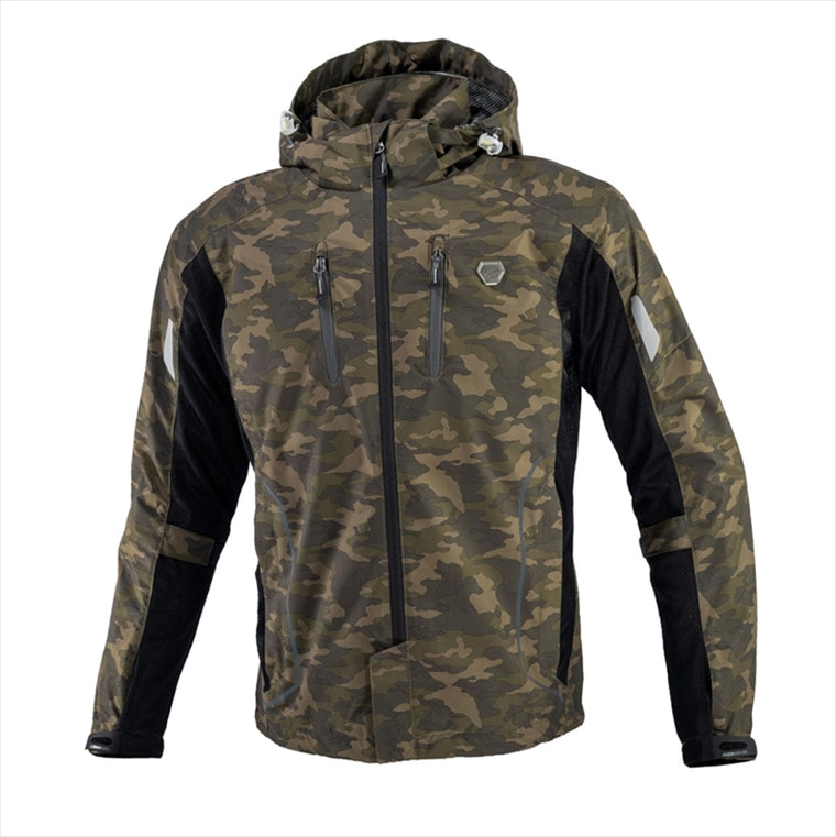 【コミネ】JK-1123 P HALFメッシュパーカ Camo-BLK WM 07-1123