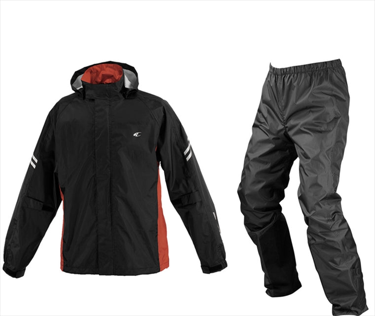 【コミネ】RK-5393 BREATHTERレインウエア Black-Red S 03-5393