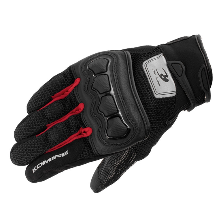 【コミネ】GK-2153 PROTECT 3D M.グローブ BLK-RED #S 06-2153