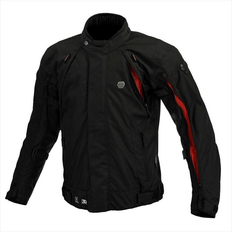 【コミネ】JK-5994 FULL YEAR S-ジャケット BLK-RED XL 07-5994