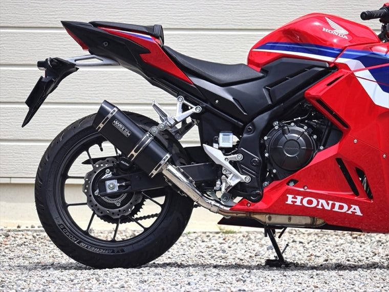 ダブルアールズ｜スリップオンSS-OVAL_SHORT F-BLACKチタン CBR400R 24-(8BL-NC65)｜SF1470JM