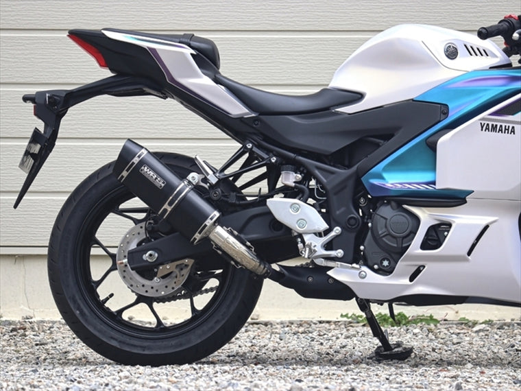 WR'S(ダブルアールズ)｜スリップオン SS-OVAL F-BLACK TITAN YZF-R3/MT-03 8BL-RH25J 25-｜SF2320JM