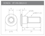 βTITANIUM(ベータチタニウム)｜ディスクローターボルト ホンダ汎用 ｜BT-HN-08024-D-RP