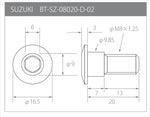 βTITANIUM(ベータチタニウム)｜ディスクローターボルト スズキ汎用 ｜BT-SZ-08020-D-IB