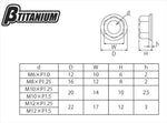 βTITANIUM(ベータチタニウム)｜グリップロックナット M6｜BT-TIGN-06-WB