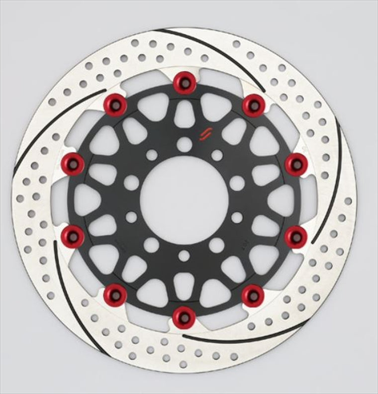 SUNSTAR BRAKE(サンスター ブレーキ)｜プレミアムR スリット＆ホール L φ310 CB1300SF 00-02 ピン:レッド｜EM222WL-RD