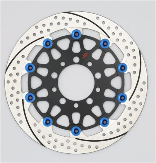 SUNSTAR BRAKE(サンスター ブレーキ)｜プレミアムR スリット＆ホール R φ310 CB1300SF 00-02 ピン:ブルー｜EM222FR-BL