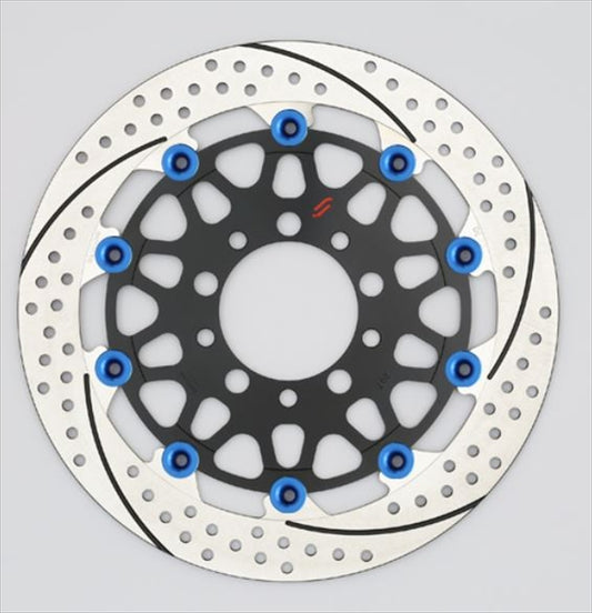 SUNSTAR BRAKE(サンスター ブレーキ)｜プレミアムR スリット＆ホール L φ310 CB1300SF 00-02 ピン:ブルー｜EM222WL-BL