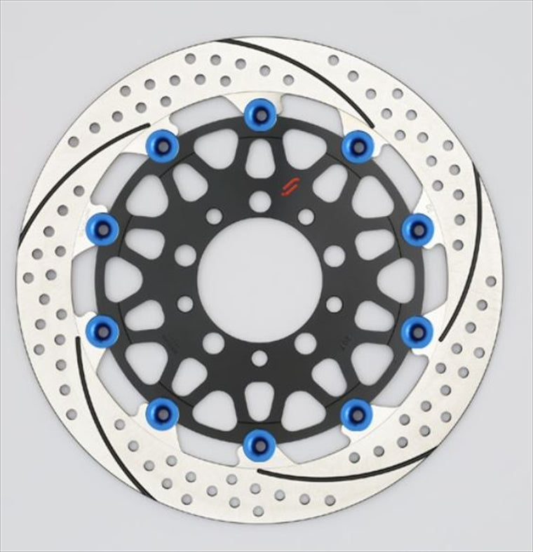 SUNSTAR BRAKE(サンスター ブレーキ)｜プレミアムR スリット＆ホール L φ310 CB1300SF 00-02 ピン:ブルー｜EM222WL-BL