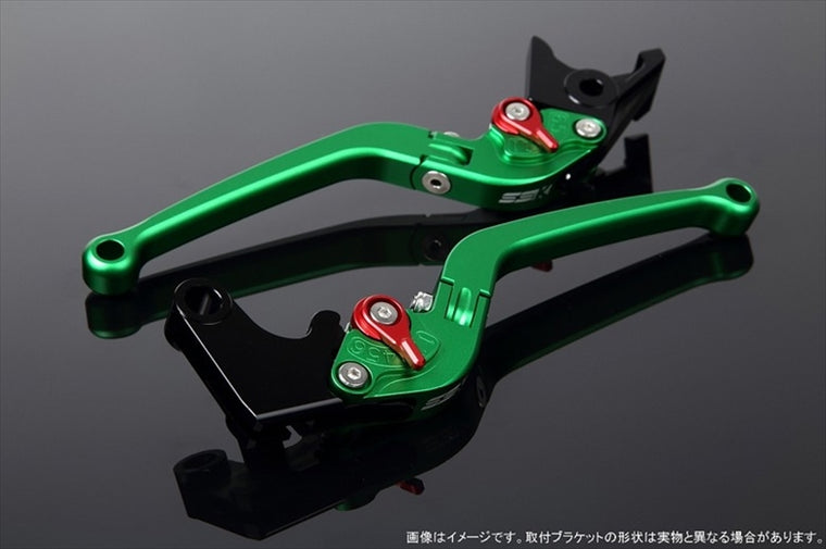 【エスエスケイ スピードラ】アジャストレバー スタンダード可倒式 Mグリーン/Mレッド Monkey125 GROM/MSX125 13-16 CBR250R MC41 LVAM003GN-RD