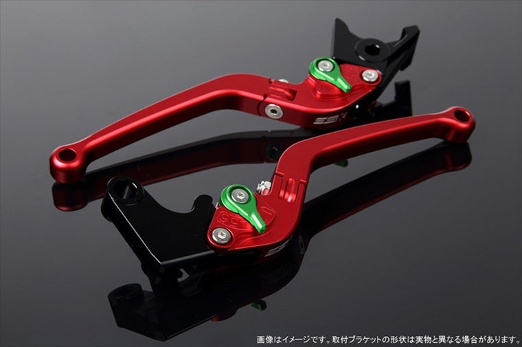 エスエスケイ スピードラ｜アジャストレバー スタンダード可倒式 Mレッド/Mグリーン FZ1フェザー 06-14 XJ6ディバージョン 09-｜LVAM038RD-GN