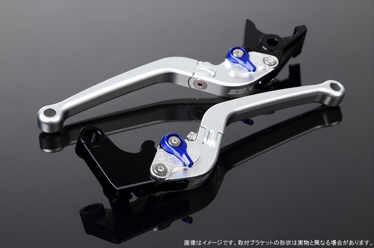 【エスエスケイ スピードラ】アジャストレバー スタンダード可倒式 Mシルバー/Mブルー MT-01 04-09 VMAX1700 09-13 LVAM043SR-BE
