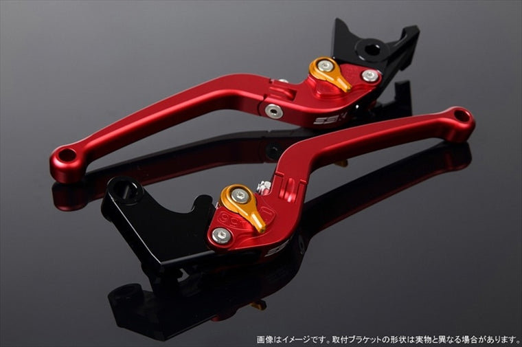 【エスエスケイ スピードラ】アジャストレバー スタンダード可倒式 Mレッド/Mゴールド MT-01 04-09 VMAX1700 09-13 LVAM043RD-GD
