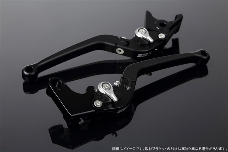 【エスエスケイ スピードラ】アジャストレバー スタンダード可倒式 Mブラック/Mシルバー GSX1300R隼 08-18 LVAM054BK-SR