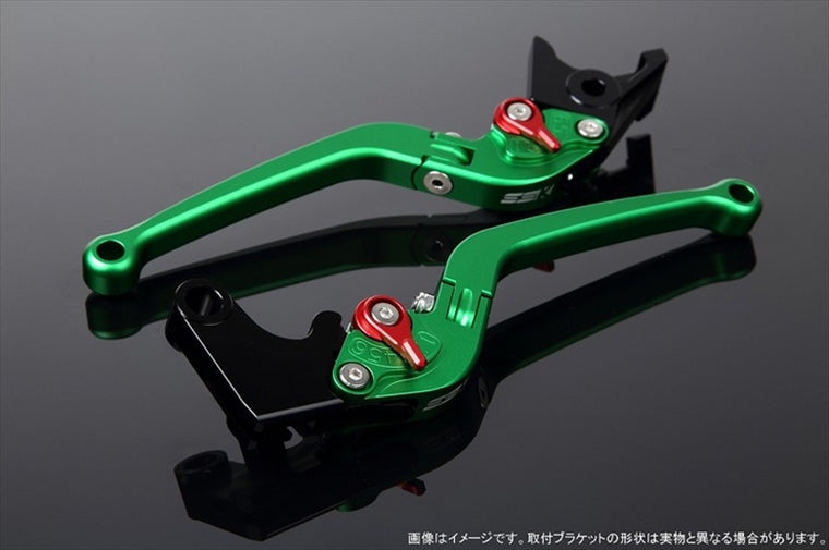 【エスエスケイ スピードラ】アジャストレバー スタンダード可倒式 Mグリーン/Mレッド GSX1300R隼 08-18 LVAM054GN-RD