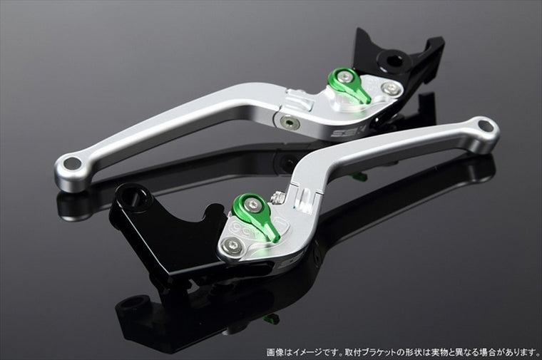 【エスエスケイ スピードラ】アジャストレバー スタンダード可倒式 Mシルバー/Mグリーン 125/200/250/390DUKE LVAM075SR-GN