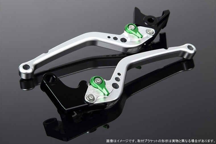 エスエスケイ スピードラ｜アジャストレバー スタンダード ロング Mシルバー/Mグリーン NINJA H2/H2R 1299 Panigale/S/R 15-18｜LVBM029SR-GN