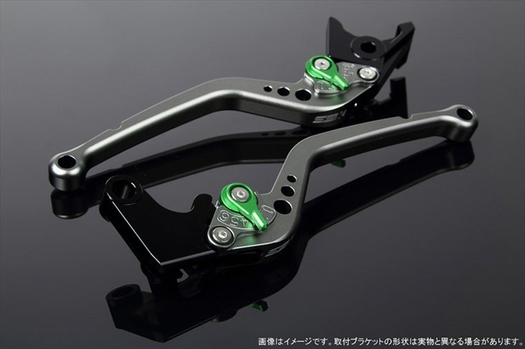 エスエスケイ スピードラ｜アジャストレバー スタンダード ロング Mチタン/Mグリーン NINJA H2/H2R 1299 Panigale/S/R 15-18｜LVBM029TM-GN