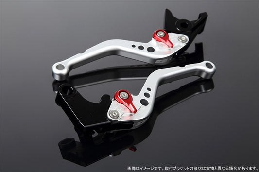 【エスエスケイ スピードラ】アジャストレバー スタンダード ショート  Mシルバー/Mレッド NINJA1000 17-18/Z900RS LVCM028SR-RD