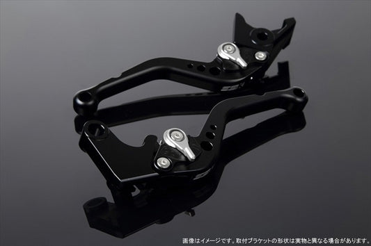 SPEEDRA(エスエスケイ スピードラ)｜アジャストレバー スタンダード ショート Mブラック/Mシルバー YZF-R6 17-｜LVCM045BK-SR