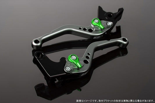 SPEEDRA(エスエスケイ スピードラ)｜アジャストレバー スタンダード ショート Mチタン/Mグリーン YZF-R6 17-｜LVCM045TM-GN