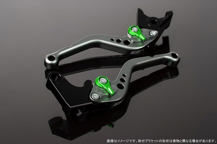 SPEEDRA(エスエスケイ スピードラ)｜アジャストレバー スタンダード ショート Mチタン/Mグリーン YZF-R6 17-｜LVCM045TM-GN