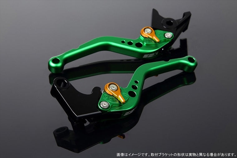 SPEEDRA(エスエスケイ スピードラ)｜アジャストレバー スタンダード ショート Mグリーン/Mゴールド YZF-R6 17-｜LVCM045GN-GD