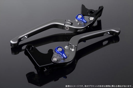 SPEEDRA(エスエスケイ スピードラ)｜アジャストレバー 3D可倒式 Mチタン/Mブルー MT-09TRACER 15-18｜LVDM039TM-BE
