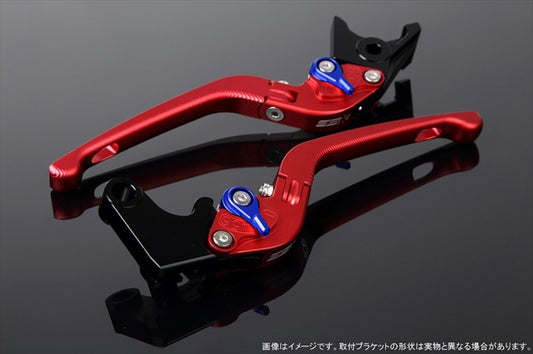 SPEEDRA(エスエスケイ スピードラ)｜アジャストレバー 3D可倒式 Mレッド/Mブルー MT-09TRACER 15-18｜LVDM039RD-BE