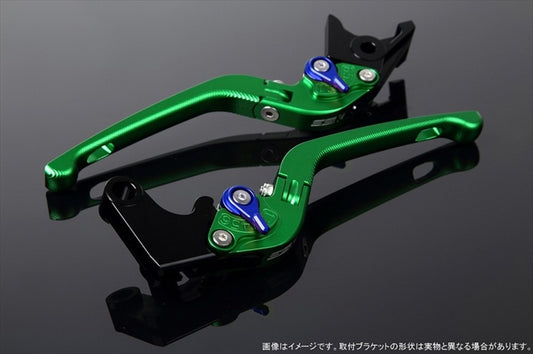 SPEEDRA(エスエスケイ スピードラ)｜アジャストレバー 3D可倒式 Mグリーン/Mブルー MT-09TRACER 15-18｜LVDM039GN-BE