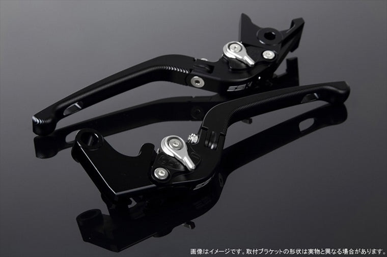 【エスエスケイ スピードラ】アジャストレバー 3D可倒式 Mブラック/Mシルバー GSX-R1000/R 09-18 GSX-S1000/F 15-18 LVDM053BK-SR
