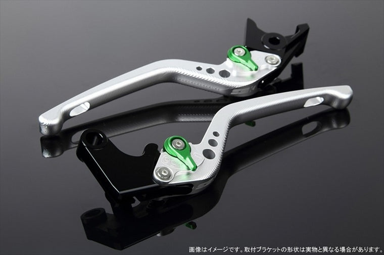 【エスエスケイ スピードラ】アジャストレバー 3D ロング        Mシルバー/Mグリーン NS-1 Monkey125 GROM 13-16 CBR250R MC41 LVEM003SR-GN