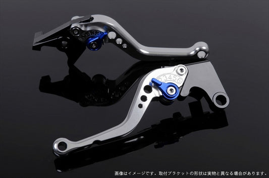 【エスエスケイ スピードラ】アジャストレバー スタンダード ショート  シルバー/ブルー NINJA1000 17-18/Z900RS KA0406984-BE