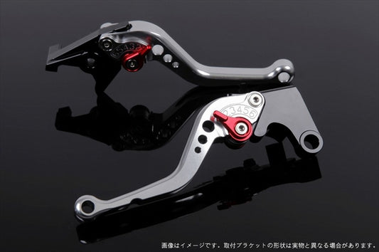 【エスエスケイ スピードラ】アジャストレバー スタンダード ショート  シルバー/レッド NINJA1000 17-18/Z900RS KA0406984-RD
