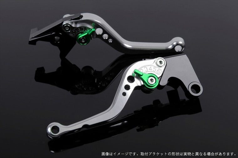 【エスエスケイ スピードラ】アジャストレバー スタンダード ショート  シルバー/グリーン NINJA1000 17-18/Z900RS KA0406984-GN