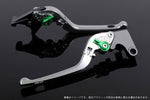 【エスエスケイ スピードラ】アジャストレバー 3D可倒式 シルバー/グリーン NINJA ZX-10R 16-18 KA0406767-GN
